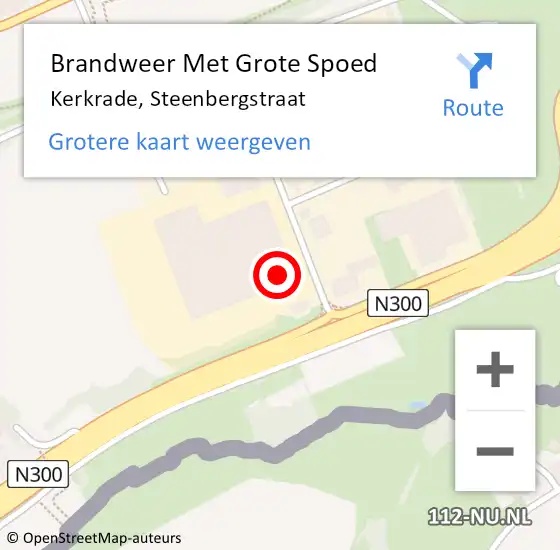 Locatie op kaart van de 112 melding: Brandweer Met Grote Spoed Naar Kerkrade, Steenbergstraat op 21 februari 2023 22:39