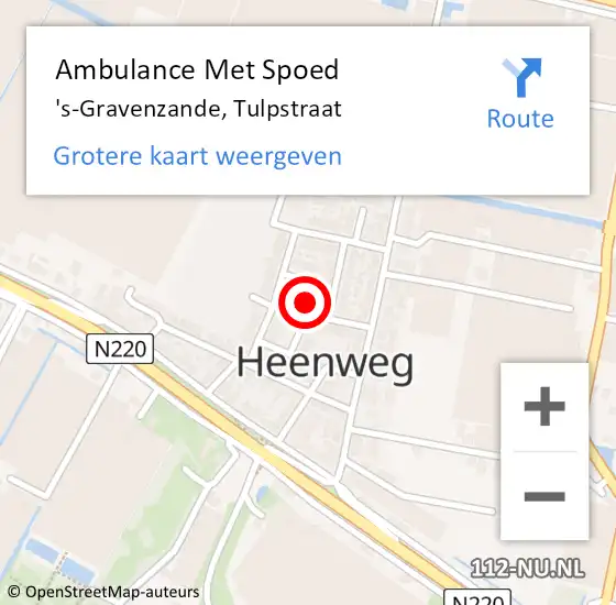 Locatie op kaart van de 112 melding: Ambulance Met Spoed Naar 's-Gravenzande, Tulpstraat op 22 februari 2023 02:18