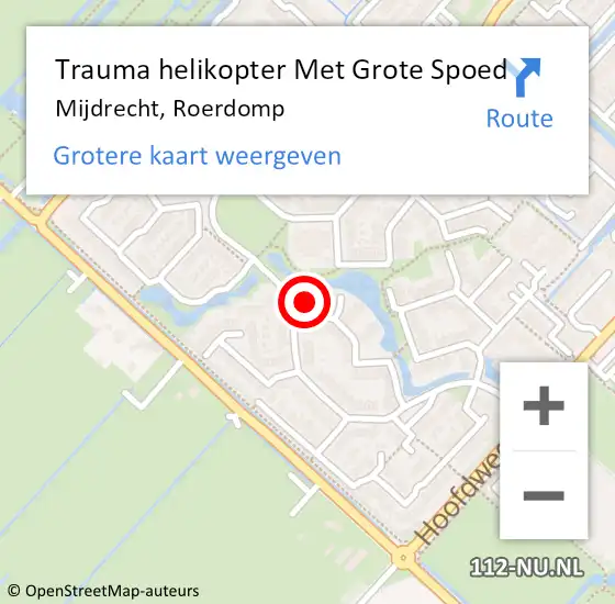 Locatie op kaart van de 112 melding: Trauma helikopter Met Grote Spoed Naar Mijdrecht, Roerdomp op 22 februari 2023 03:16