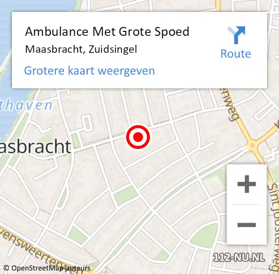 Locatie op kaart van de 112 melding: Ambulance Met Grote Spoed Naar Maasbracht, Zuidsingel op 22 februari 2023 03:30