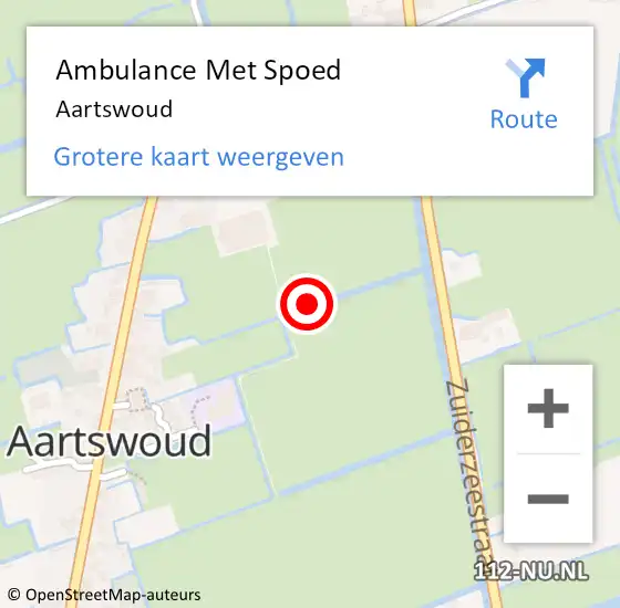 Locatie op kaart van de 112 melding: Ambulance Met Spoed Naar Aartswoud op 22 februari 2023 03:43