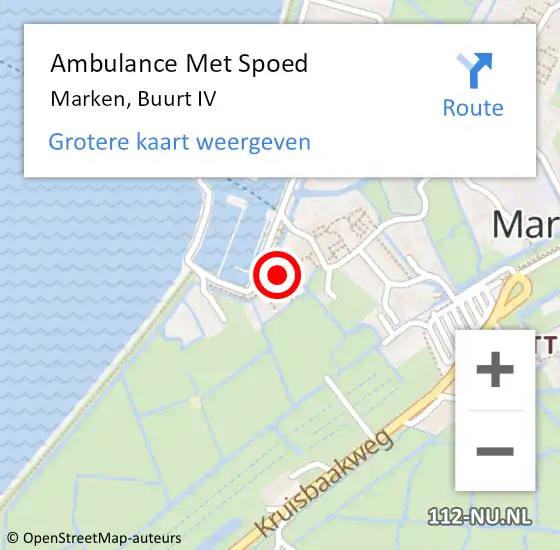 Locatie op kaart van de 112 melding: Ambulance Met Spoed Naar Marken, Buurt IV op 22 februari 2023 03:49