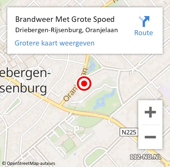 Locatie op kaart van de 112 melding: Brandweer Met Grote Spoed Naar Driebergen-Rijsenburg, Oranjelaan op 22 februari 2023 06:36