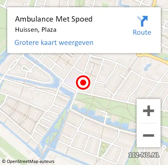 Locatie op kaart van de 112 melding: Ambulance Met Spoed Naar Huissen, Plaza op 22 februari 2023 06:43