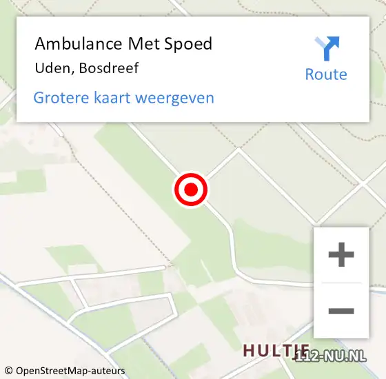 Locatie op kaart van de 112 melding: Ambulance Met Spoed Naar Uden, Bosdreef op 16 augustus 2014 14:02