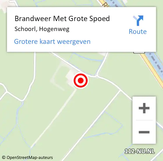 Locatie op kaart van de 112 melding: Brandweer Met Grote Spoed Naar Schoorl, Hogenweg op 22 februari 2023 07:06