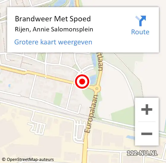 Locatie op kaart van de 112 melding: Brandweer Met Spoed Naar Rijen, Annie Salomonsplein op 22 februari 2023 08:12