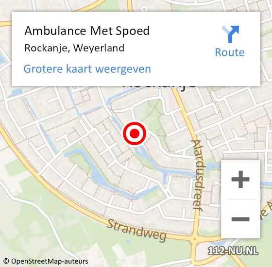 Locatie op kaart van de 112 melding: Ambulance Met Spoed Naar Rockanje, Weyerland op 22 februari 2023 08:16