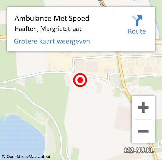 Locatie op kaart van de 112 melding: Ambulance Met Spoed Naar Haaften, Margrietstraat op 22 februari 2023 09:03