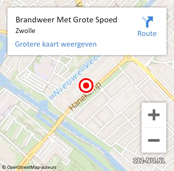 Locatie op kaart van de 112 melding: Brandweer Met Grote Spoed Naar Zwolle op 22 februari 2023 09:32