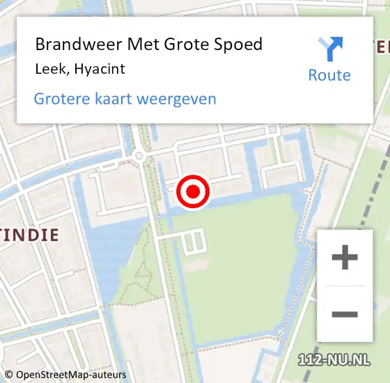 Locatie op kaart van de 112 melding: Brandweer Met Grote Spoed Naar Leek, Hyacint op 22 februari 2023 10:05