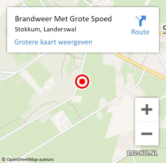 Locatie op kaart van de 112 melding: Brandweer Met Grote Spoed Naar Stokkum, Landerswal op 22 februari 2023 11:41