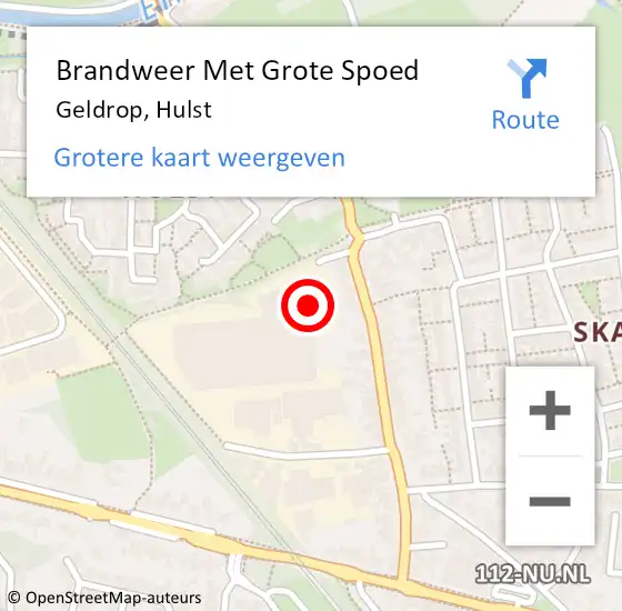 Locatie op kaart van de 112 melding: Brandweer Met Grote Spoed Naar Geldrop, Hulst op 22 februari 2023 11:55