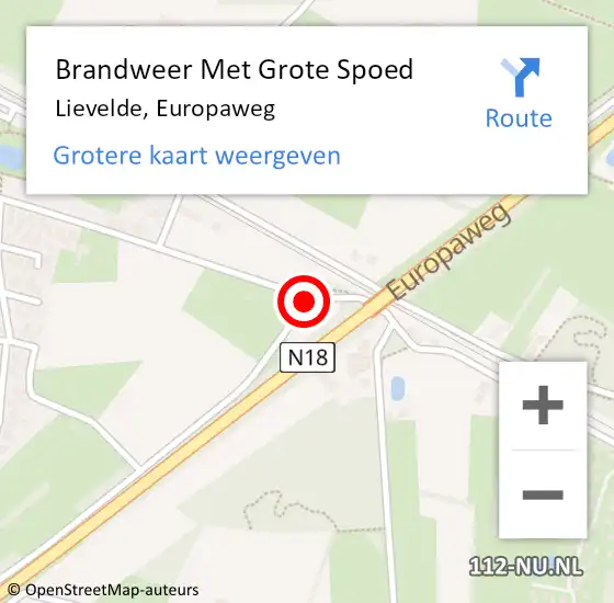 Locatie op kaart van de 112 melding: Brandweer Met Grote Spoed Naar Lievelde, Europaweg op 16 augustus 2014 14:43