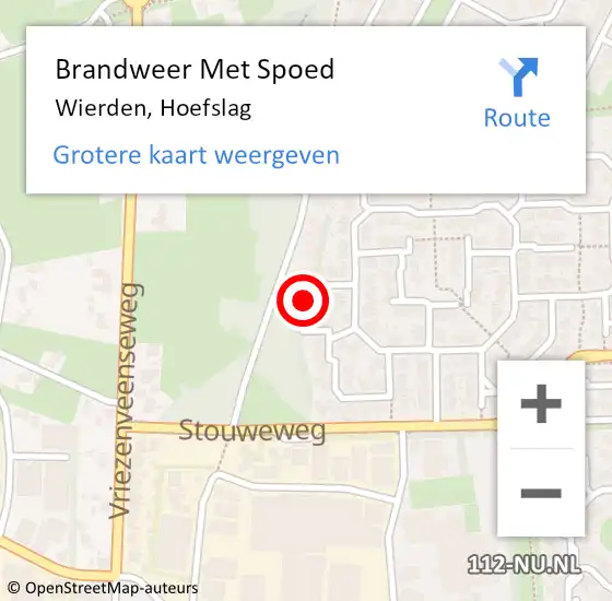 Locatie op kaart van de 112 melding: Brandweer Met Spoed Naar Wierden, Hoefslag op 22 februari 2023 12:46