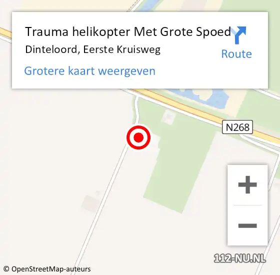 Locatie op kaart van de 112 melding: Trauma helikopter Met Grote Spoed Naar Dinteloord, Eerste Kruisweg op 22 februari 2023 13:10