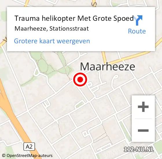 Locatie op kaart van de 112 melding: Trauma helikopter Met Grote Spoed Naar Maarheeze, Stationsstraat op 22 februari 2023 15:01