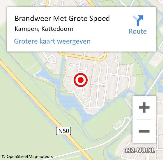 Locatie op kaart van de 112 melding: Brandweer Met Grote Spoed Naar Kampen, Kattedoorn op 22 februari 2023 15:14