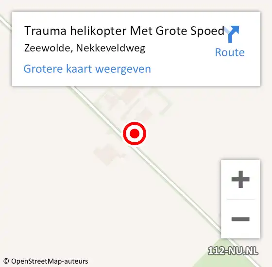 Locatie op kaart van de 112 melding: Trauma helikopter Met Grote Spoed Naar Zeewolde, Nekkeveldweg op 22 februari 2023 15:24