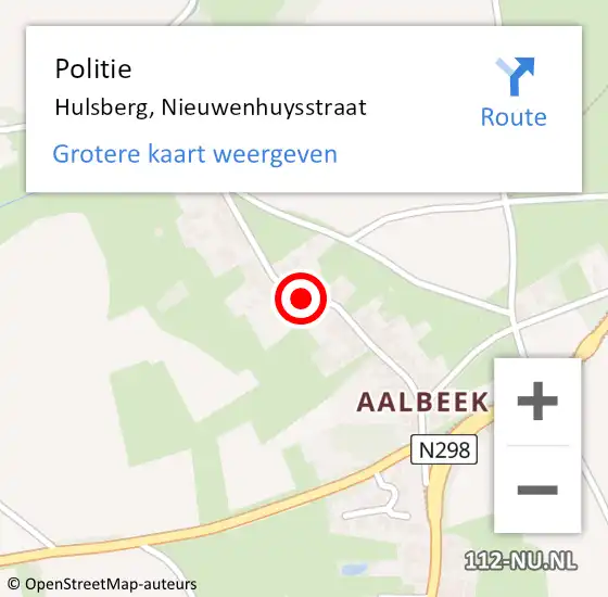 Locatie op kaart van de 112 melding: Politie Hulsberg, Nieuwenhuysstraat op 22 februari 2023 16:22