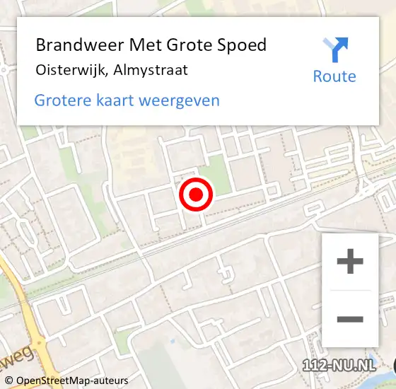 Locatie op kaart van de 112 melding: Brandweer Met Grote Spoed Naar Oisterwijk, Almystraat op 22 februari 2023 16:27