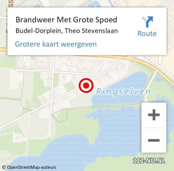Locatie op kaart van de 112 melding: Brandweer Met Grote Spoed Naar Budel-Dorplein, Theo Stevenslaan op 22 februari 2023 16:33