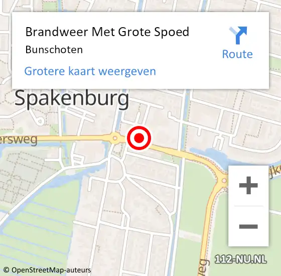 Locatie op kaart van de 112 melding: Brandweer Met Grote Spoed Naar Bunschoten-Spakenburg op 22 februari 2023 16:34