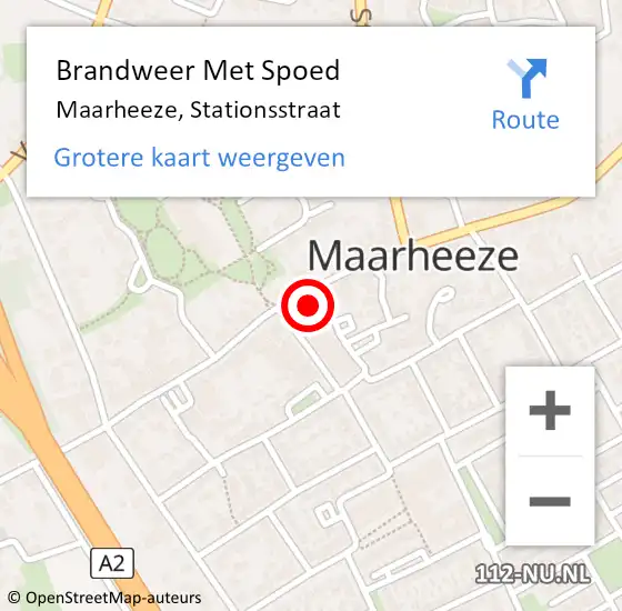 Locatie op kaart van de 112 melding: Brandweer Met Spoed Naar Maarheeze, Stationsstraat op 22 februari 2023 16:48