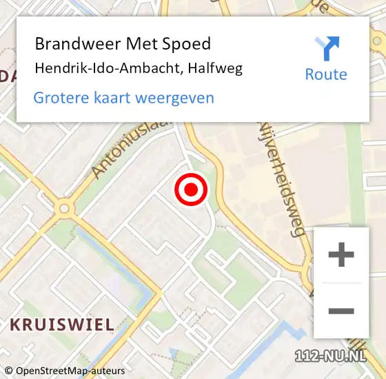 Locatie op kaart van de 112 melding: Brandweer Met Spoed Naar Hendrik-Ido-Ambacht, Halfweg op 22 februari 2023 18:00