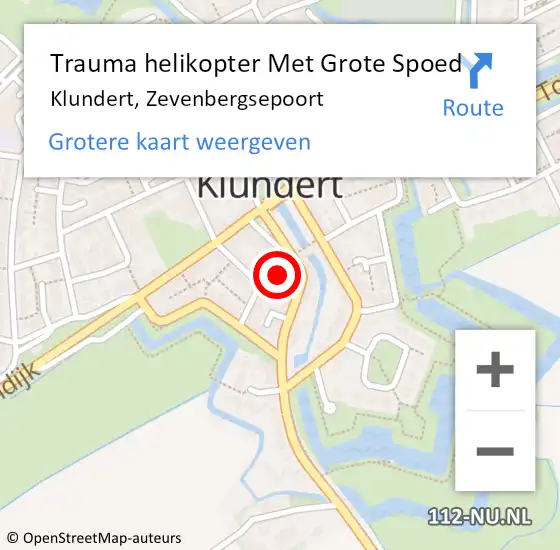 Locatie op kaart van de 112 melding: Trauma helikopter Met Grote Spoed Naar Klundert, Zevenbergsepoort op 22 februari 2023 18:36