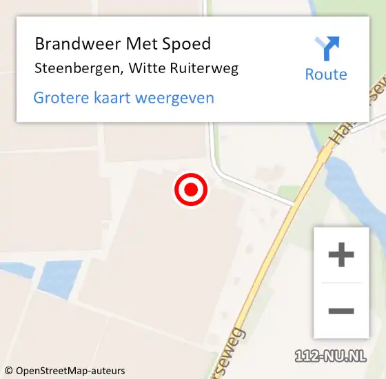 Locatie op kaart van de 112 melding: Brandweer Met Spoed Naar Steenbergen, Witte Ruiterweg op 22 februari 2023 20:18