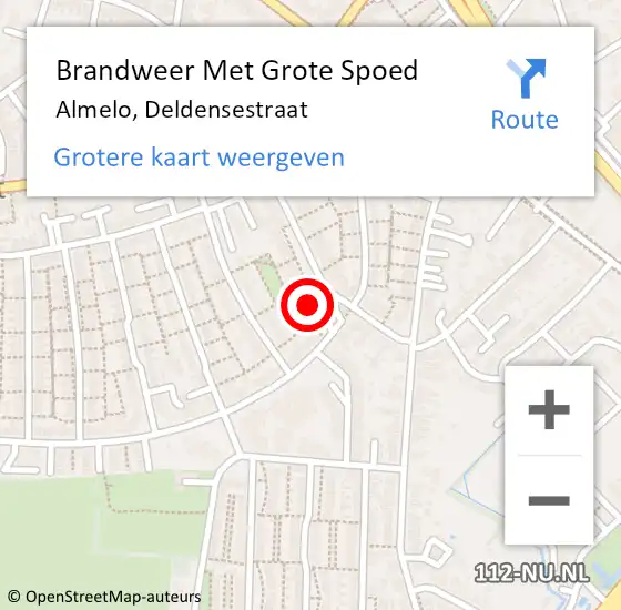 Locatie op kaart van de 112 melding: Brandweer Met Grote Spoed Naar Almelo, Deldensestraat op 22 februari 2023 20:41