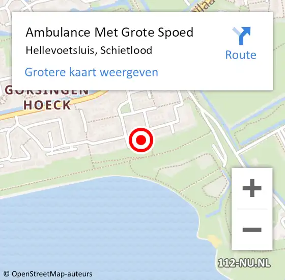 Locatie op kaart van de 112 melding: Ambulance Met Grote Spoed Naar Hellevoetsluis, Schietlood op 22 februari 2023 21:26