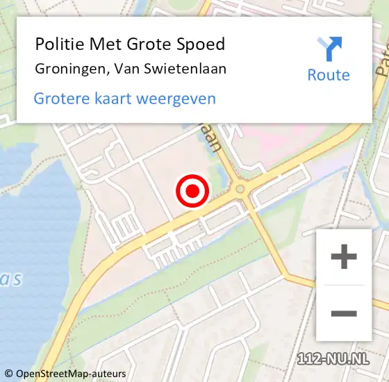 Locatie op kaart van de 112 melding: Politie Met Grote Spoed Naar Groningen, Van Swietenlaan op 23 februari 2023 00:09