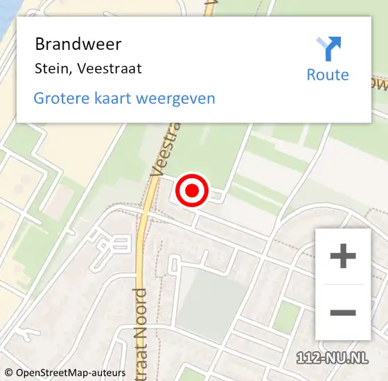 Locatie op kaart van de 112 melding: Brandweer Stein, Veestraat op 23 februari 2023 04:56