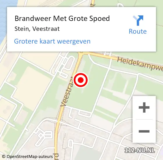 Locatie op kaart van de 112 melding: Brandweer Met Grote Spoed Naar Stein, Veestraat op 23 februari 2023 04:57