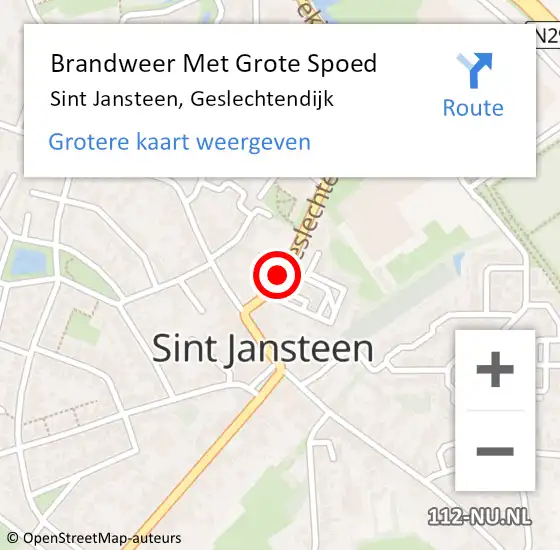 Locatie op kaart van de 112 melding: Brandweer Met Grote Spoed Naar Sint Jansteen, Geslechtendijk op 16 augustus 2014 16:06