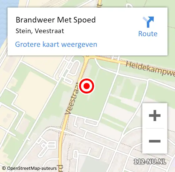 Locatie op kaart van de 112 melding: Brandweer Met Spoed Naar Stein, Veestraat op 23 februari 2023 05:44