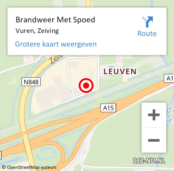 Locatie op kaart van de 112 melding: Brandweer Met Spoed Naar Vuren, Zeiving op 23 februari 2023 05:48