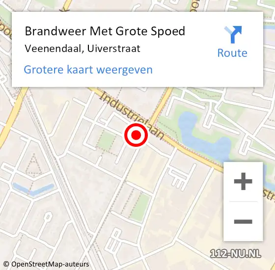 Locatie op kaart van de 112 melding: Brandweer Met Grote Spoed Naar Veenendaal, Uiverstraat op 23 februari 2023 07:05