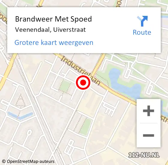 Locatie op kaart van de 112 melding: Brandweer Met Spoed Naar Veenendaal, Uiverstraat op 23 februari 2023 07:11