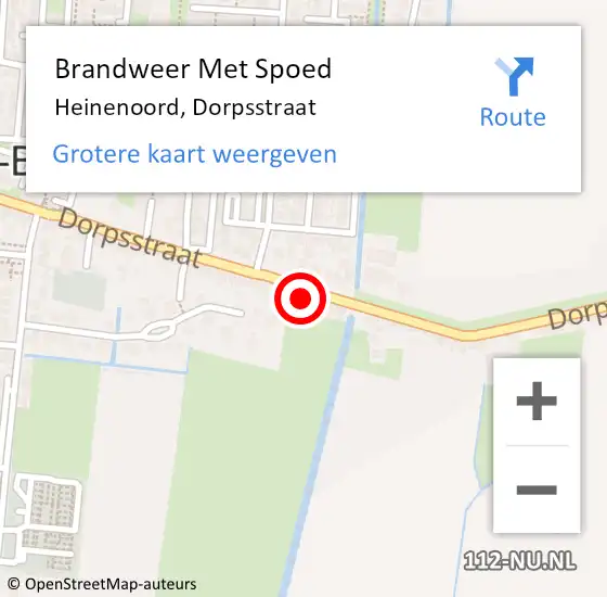 Locatie op kaart van de 112 melding: Brandweer Met Spoed Naar Heinenoord, Dorpsstraat op 23 februari 2023 08:11