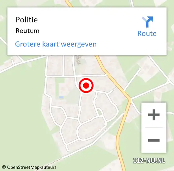 Locatie op kaart van de 112 melding: Politie Reutum op 23 februari 2023 08:46