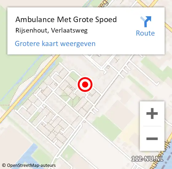 Locatie op kaart van de 112 melding: Ambulance Met Grote Spoed Naar Rijsenhout, Verlaatsweg op 23 februari 2023 09:13