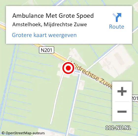 Locatie op kaart van de 112 melding: Ambulance Met Grote Spoed Naar Amstelhoek, Mijdrechtse Zuwe op 23 februari 2023 11:02