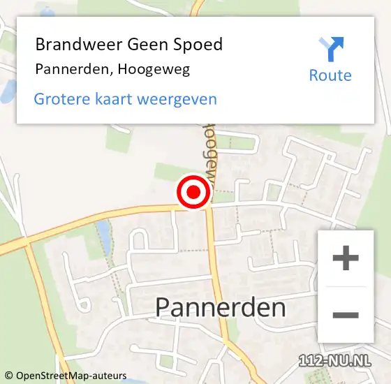 Locatie op kaart van de 112 melding: Brandweer Geen Spoed Naar Pannerden, Hoogeweg op 23 februari 2023 11:13