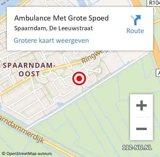 Locatie op kaart van de 112 melding: Ambulance Met Grote Spoed Naar Spaarndam, De Leeuwstraat op 23 februari 2023 11:47