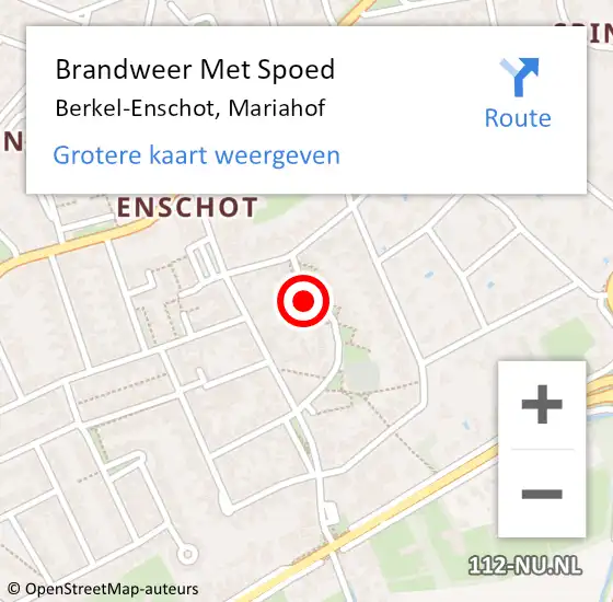 Locatie op kaart van de 112 melding: Brandweer Met Spoed Naar Berkel-Enschot, Mariahof op 23 februari 2023 12:50