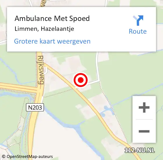 Locatie op kaart van de 112 melding: Ambulance Met Spoed Naar Limmen, Hazelaantje op 23 februari 2023 12:59