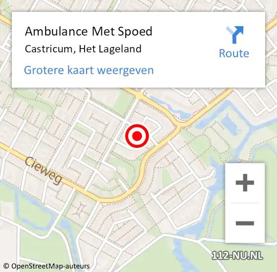 Locatie op kaart van de 112 melding: Ambulance Met Spoed Naar Castricum, Het Lageland op 23 februari 2023 13:22